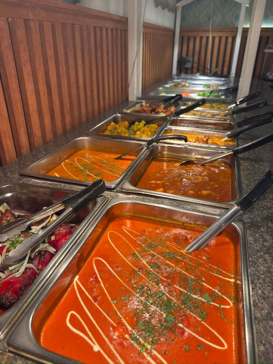 Indian dishes prepared in volume for a large event